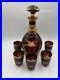 Vintage-Bohemian-Etched-Amber-Glass-Decanter-With-5-Glasses-01-wc