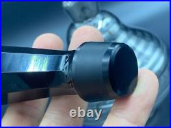 Vintage Bohemian Glass Decanter Silver Stripe Design Black Cut Stopper c. 1920's