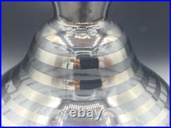 Vintage Bohemian Glass Decanter Silver Stripe Design Black Cut Stopper c. 1920's Vintage Bohemian Glass Decanter Silver Stripe Design Black Cut Stopper c. 1920's