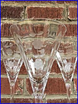 Vintage Bohemian Romanian Crystal Colony Decanter & Glasses Set Sandra Pattern