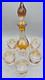 Vintage-Bohemian-Style-Amber-Cut-to-Clear-Decanter-Set-5-Whiskey-Glasses-01-blu