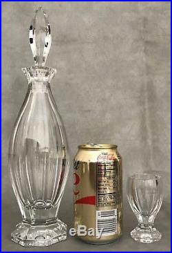 Vintage Boxed Faberge Set Crystal Decanter Finial Cup Liqueur Vodka Shot Glasses