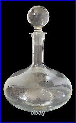 Vintage Brandy Decanter with Stopper and 6 Snifters With Etched Clipper Ship