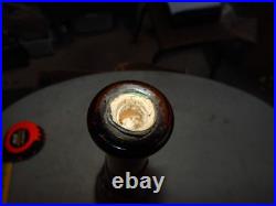 Vintage Brown Glass Flower Genie Bottle Wine Bottle Decanter Italy Estate Find