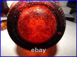 Vintage Brown Glass Flower Genie Bottle Wine Bottle Decanter Italy Estate Find