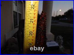 Vintage Brown Glass Flower Genie Bottle Wine Bottle Decanter Italy Estate Find