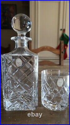 Vintage CHRISTIAN DIOR NWoT Never Used Crystal Decanter Lowball Whiskey Glass