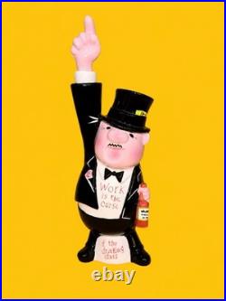 Vintage Ceramic Figural Decanter Gentleman Top Hat Whiskey Barware Liquor Bottle