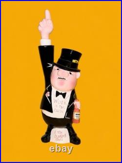 Vintage Ceramic Figural Decanter Gentleman Top Hat Whiskey Barware Liquor Bottle