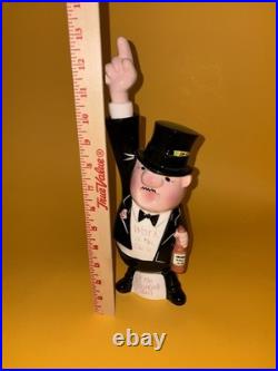 Vintage Ceramic Figural Decanter Gentleman Top Hat Whiskey Barware Liquor Bottle