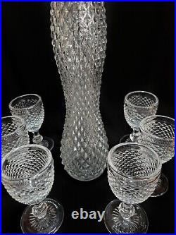 Vintage Classic 7 Pcs Crystal Decanter Set with Glasses