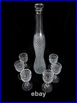 Vintage Classic 7 Pcs Crystal Decanter Set with Glasses