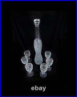 Vintage Classic 7 Pcs Crystal Decanter Set with Glasses