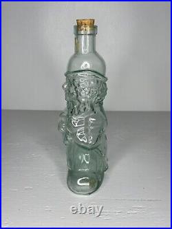 Vintage Clear Glass Clown Decanter Wine Bottle Made In Italy 14