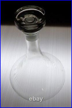 Vintage Clear Glass Ships Table Decanter Bottle Iridescent Frosted Stopper