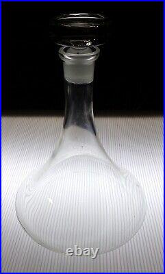 Vintage Clear Glass Ships Table Decanter Bottle Iridescent Frosted Stopper