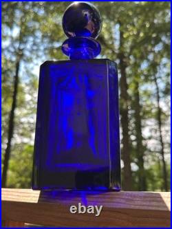 Vintage Cobalt Blue Whiskey Glass and Decanter set