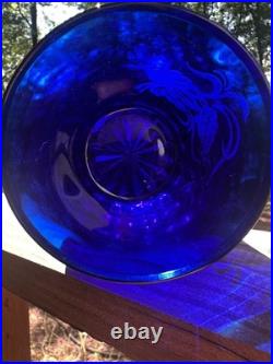 Vintage Cobalt Blue Whiskey Glass and Decanter set