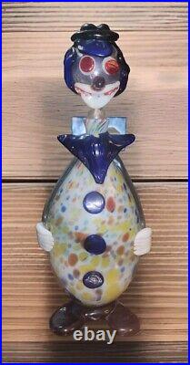 Vintage Collectible MURANO ART GLASS Hand Blown Clown Decanter/Bottle Italy 16