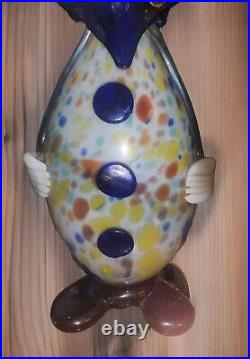 Vintage Collectible MURANO ART GLASS Hand Blown Clown Decanter/Bottle Italy 16