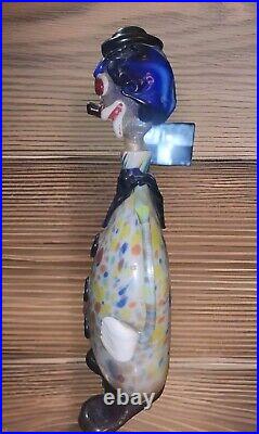 Vintage Collectible MURANO ART GLASS Hand Blown Clown Decanter/Bottle Italy 16