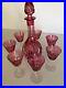 Vintage-Cranberry-Cut-Glass-Crystal-Decanter-With-Goblets-01-uvx