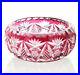 Vintage-Cranberry-Cut-Glass-Crystal-Fan-Diamond-Star-Pattern-Bowl-with-01-jm