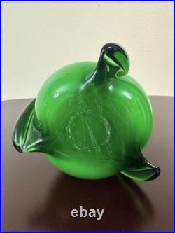 Vintage Cristalleria Fratelli Betti Empoli Glass Ewer Triple Cased Rare Green