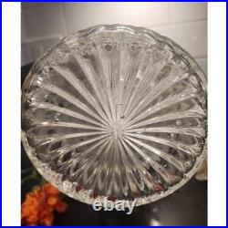 Vintage Crystal Claret Jug Heavy Pressed Glass Silverplate Decanter Victorian