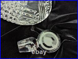 Vintage Crystal Cut Glass Decanter On Side With Lid, 13 Tall, 9.5Long, Nice Weight