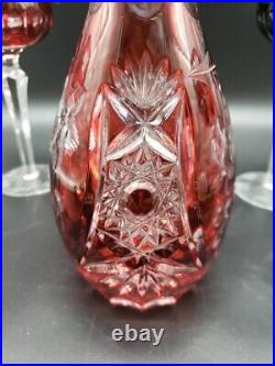 Vintage Crystal Decanter and Class Set
