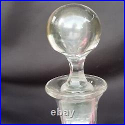 Vintage Crystal Decanter etched balloon base hand blown with stopper