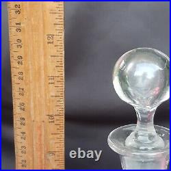 Vintage Crystal Decanter etched balloon base hand blown with stopper