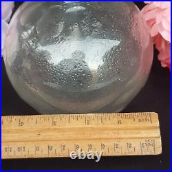 Vintage Crystal Decanter etched balloon base hand blown with stopper