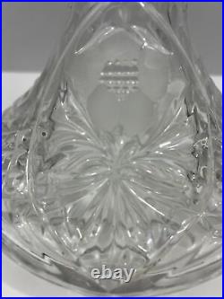 Vintage Crystal Floral Etched Ornate Cut Glass Ships Decanter Large 7.5 X 12