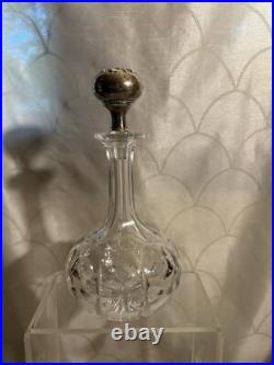 Vintage Crystal Glass Decanter Gorham Sterling Stopper Vintage Crystal Glass Decanter Gorham Sterling Stopper