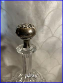Vintage Crystal Glass Decanter Gorham Sterling Stopper
