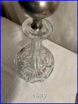 Vintage Crystal Glass Decanter Gorham Sterling Stopper