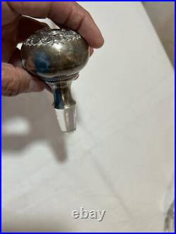 Vintage Crystal Glass Decanter Gorham Sterling Stopper