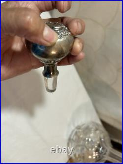 Vintage Crystal Glass Decanter Gorham Sterling Stopper