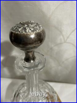 Vintage Crystal Glass Decanter Gorham Sterling Stopper