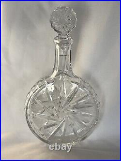 Vintage Crystal Pin Wheel Decanter with Matching Top