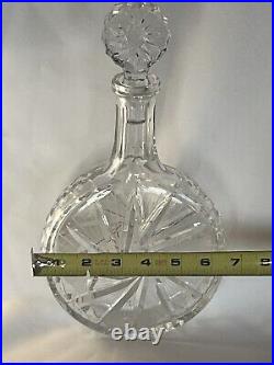 Vintage Crystal Pin Wheel Decanter with Matching Top