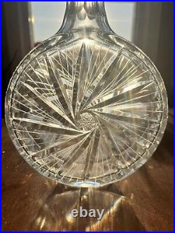 Vintage Crystal Pin Wheel Decanter with Matching Top