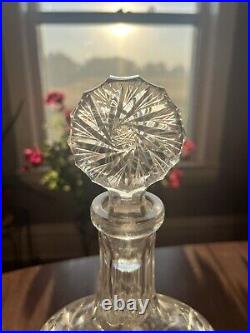 Vintage Crystal Pin Wheel Decanter with Matching Top