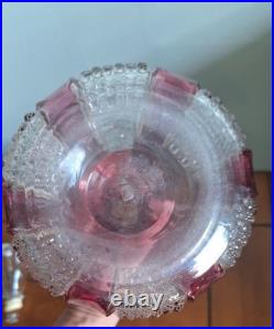 Vintage Crystal Ruby Decanter with4-Wine Goblets Highly Detailed Very Beautiful