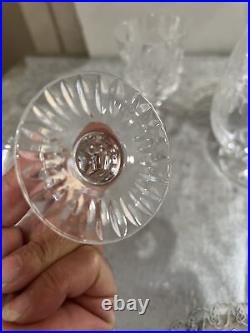 Vintage Crystal Set of 4 Vine Glasses & Cordial Decanter with Stopper Largest