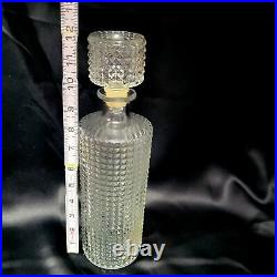 Vintage Crystal Whiskey Bottle with Stopper Cut Glass Decanter 4 Glasses