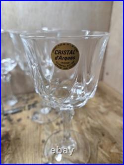 Vintage Crystal Wine 13.5 inch Decanter with 5 Glasses Etched Grapes Vine & Leaves