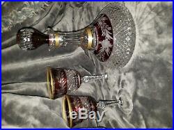 Vintage Crystal and Ruby Red Decanter Set by Marchioness by EBELING & REUSS